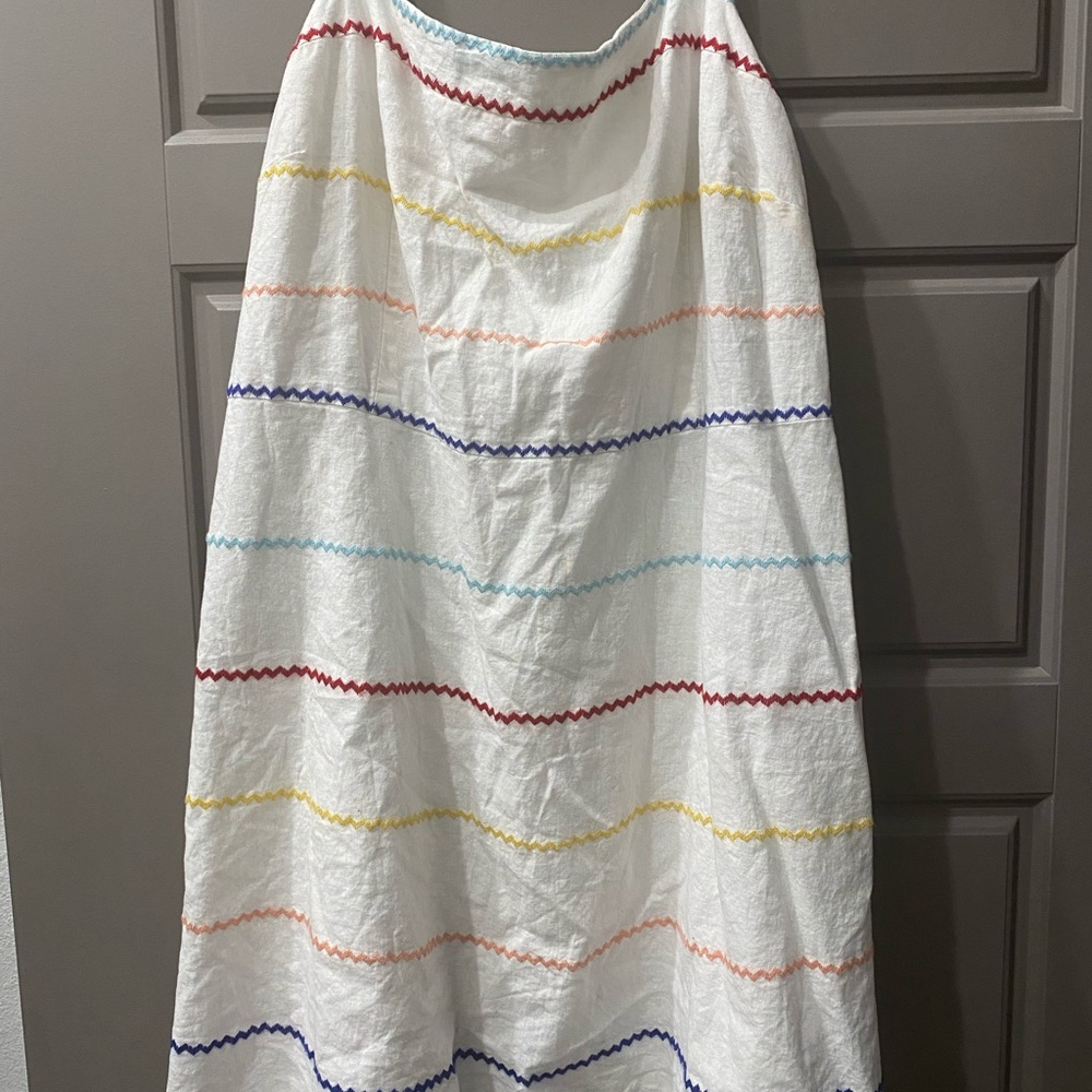Rainbow Chevron White Dress